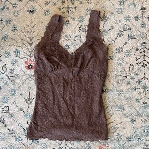Hanky Panky Lace Camisole - Chocolate Brown- size Small